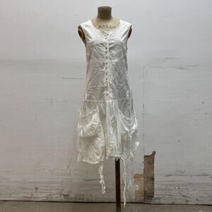 Vintage La Mode Est à Vous White Cotton Parachute Dress